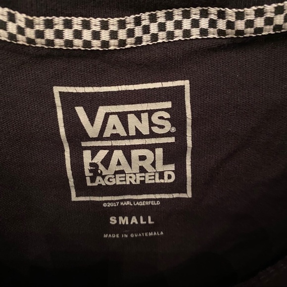 VANS Karl Lagerfeld Black T-Shirt Size Small - Picture 3 of 6